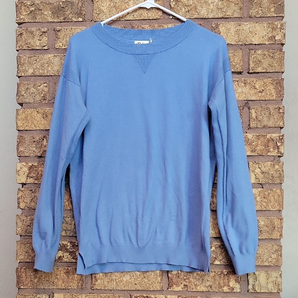 Pulse Crewneck Blue Sweater Size Medium Soft Cozy Viscose Nylon